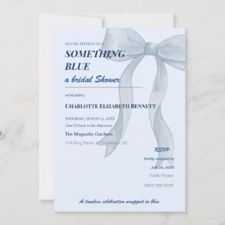 Invitación de Despedida de Soltera Algo Azul de Lu
