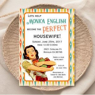 Invitación de Despedida de Soltera Ama de Casa Ret