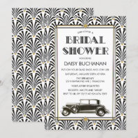 Invitación de Despedida de Soltera Art Deco Gatsby