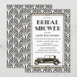 Invitación de Despedida de Soltera Art Deco Gatsby