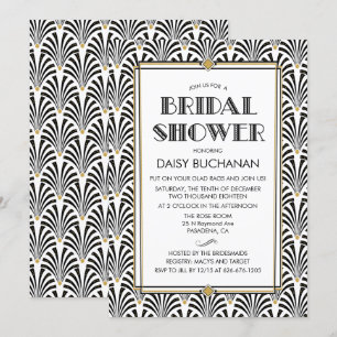 Invitación de Despedida de Soltera Art Deco Gatsby