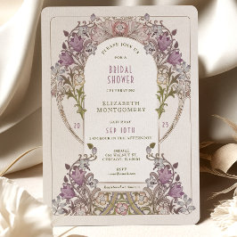 Invitación de Despedida de Soltera Art Nouveau Mor