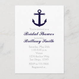 Invitación de Despedida de Soltera Azul Marino con