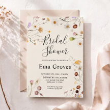 Invitación de Despedida de Soltera Boho Flor Silve