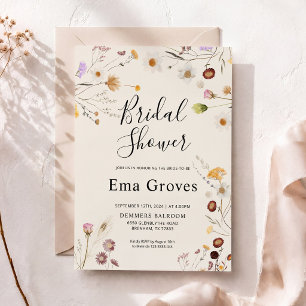 Invitación de Despedida de Soltera Boho Flor Silve