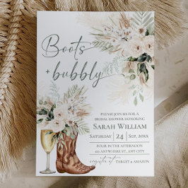 Invitación de Despedida de Soltera Boots Bubbly Gr