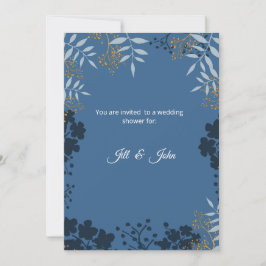 Invitación de Despedida de Soltera Botánico Azul E