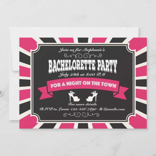 Invitación de despedida de soltera caliente (Anverso)