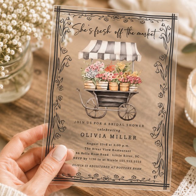 Invitación de Despedida de Soltera Carrito de Flor (Subido por el creador)