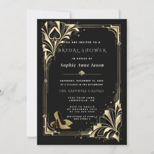 Invitación de Despedida de Soltera Casino Art Deco