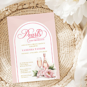 Invitación de Despedida de Soltera Chic Blush y Pe