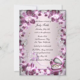 Invitación de Despedida de Soltera Chic Floral Púr