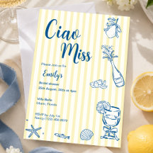 Invitación de Despedida de Soltera Ciao Miss