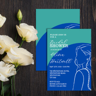 Invitación de Despedida de Soltera Cobalt & Sage