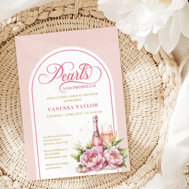 Invitación de Despedida de Soltera con Acuarela Mo (Modern Watercolor Blush and Gold Bridal Shower Invitation)
