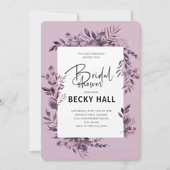 Invitación de Despedida de Soltera con Borde de Ve (Anverso)