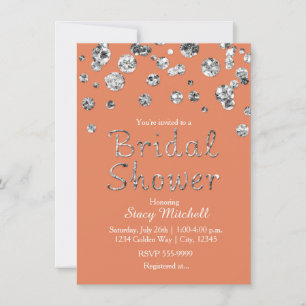 Invitación de Despedida de Soltera con Brillo de C
