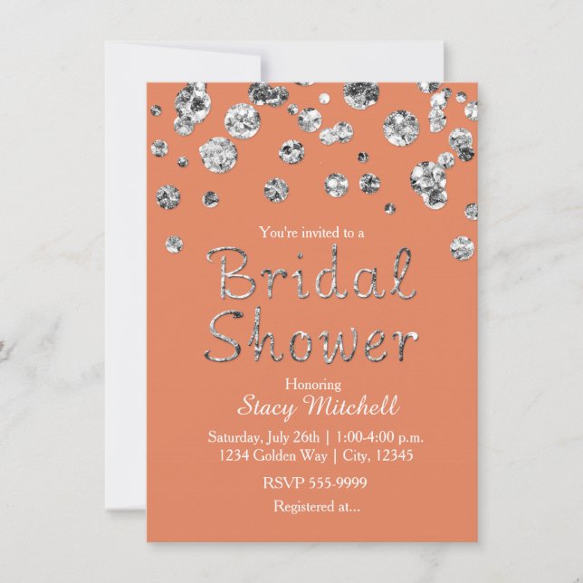 Invitación de Despedida de Soltera con Brillo de C (Anverso)