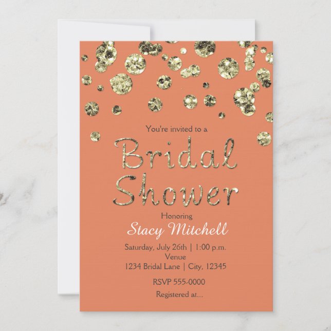 Invitación de Despedida de Soltera con Brillo de C (Anverso)