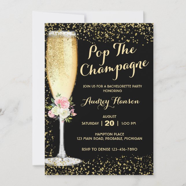 Invitación de Despedida de Soltera con Brunch de C (Anverso)