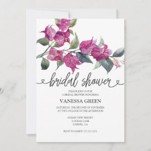 Invitación de Despedida de Soltera con Buganvilla