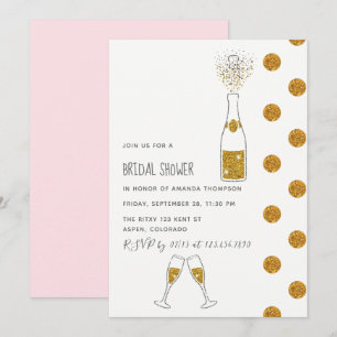 Invitación de Despedida de Soltera con burbujas br
