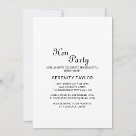 Invitación de despedida de soltera con caligrafía 