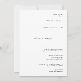 Invitación de Despedida de Soltera con Caligrafía