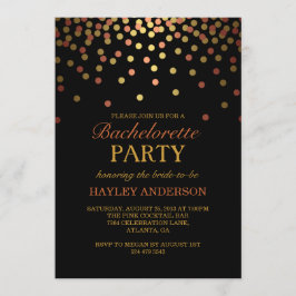 Invitación de despedida de soltera con confeti de