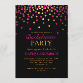 Invitación de despedida de soltera con confeti ros