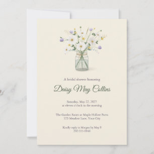 Invitación de Despedida de Soltera con Flor Silves
