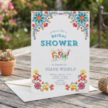 Invitación de Despedida de Soltera con Floral Fies