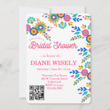 Invitación de Despedida de Soltera con Floral Fies