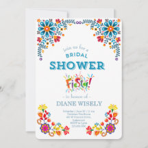 Invitación de Despedida de Soltera con Floral Fies