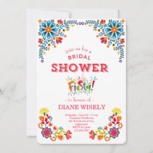Invitación de Despedida de Soltera con Floral Fies
