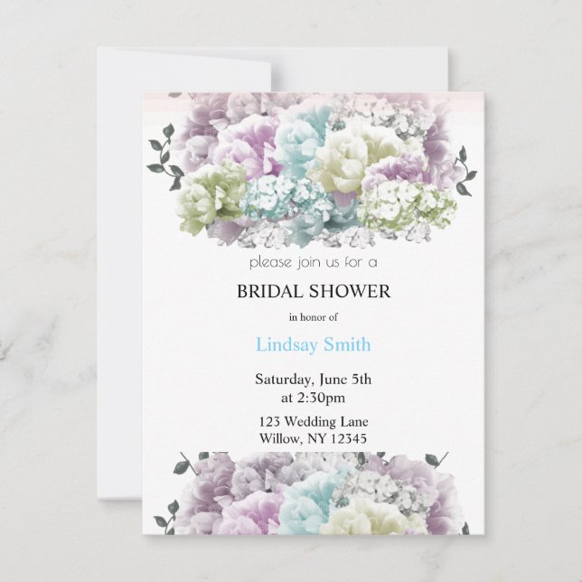 Invitación de Despedida de Soltera con Floral Mixt (Anverso)