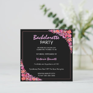 Invitación de Despedida de Soltera con Floral Pint