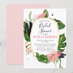 Invitación de Despedida de Soltera con Floral Trop