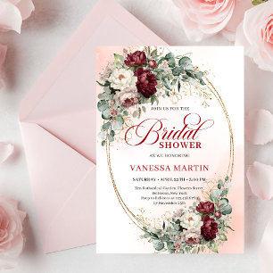 Invitación de Despedida de Soltera con Florales Bl