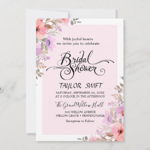 Invitación de Despedida de Soltera con Flores de P