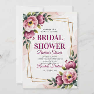 Invitación de Despedida de Soltera con Flores Eleg