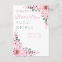 Invitación de Despedida de Soltera con Flores Rosa