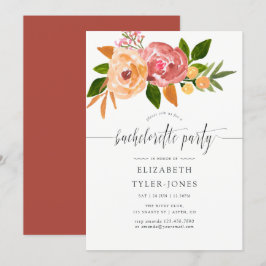 Invitación de despedida de soltera con flores silv