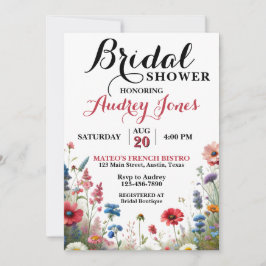 Invitación de Despedida de Soltera con Flores Silv