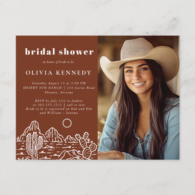 Invitación de Despedida de Soltera con Foto y Arte (Anverso)