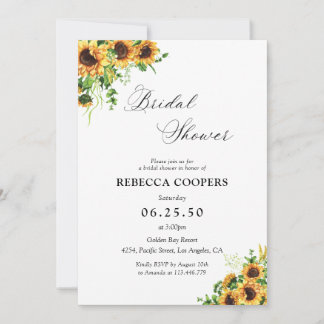 Invitación de Despedida de Soltera con Girasoles
