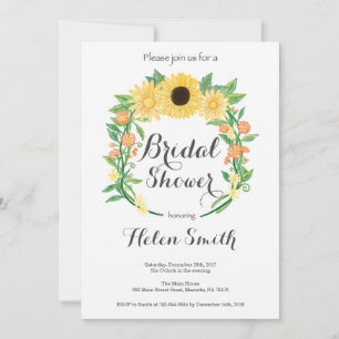 Invitación de Despedida de Soltera con Girasoles