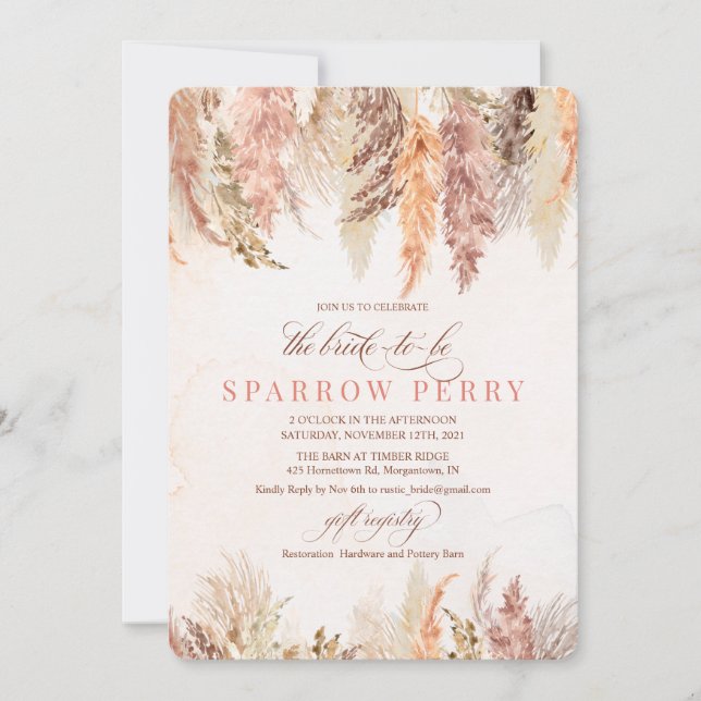Invitación de Despedida de Soltera con Hierba de P (Anverso)