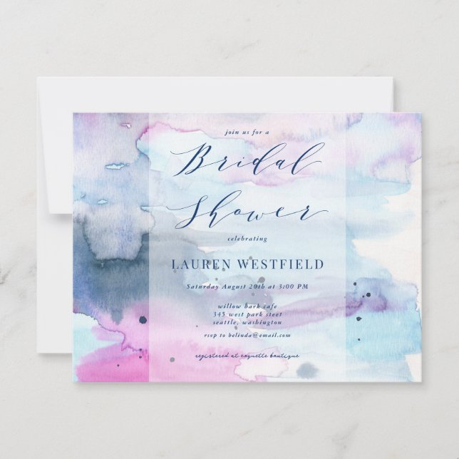 Invitación de Despedida de Soltera con Lavanda de  (Anverso)