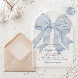 Invitación de Despedida de Soltera con Lazo Azul